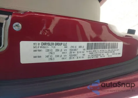 2014 Chrysler Town & Country Touring from USA, damaged, VIN 2C4RC1BG5ER434023